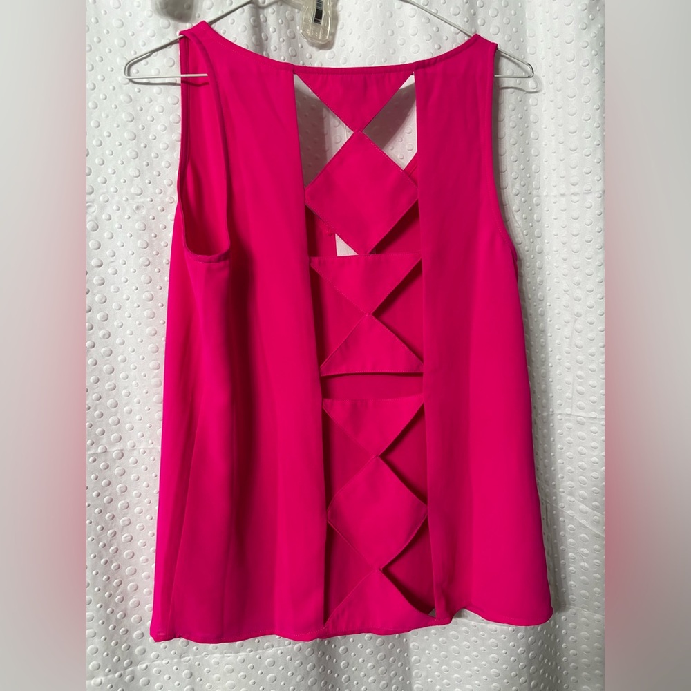 Naked Zebra Pink Backless Cut Out Tank Top